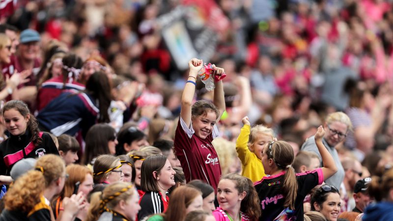 Galway fans celebrates their side's third goal 8/9/2019