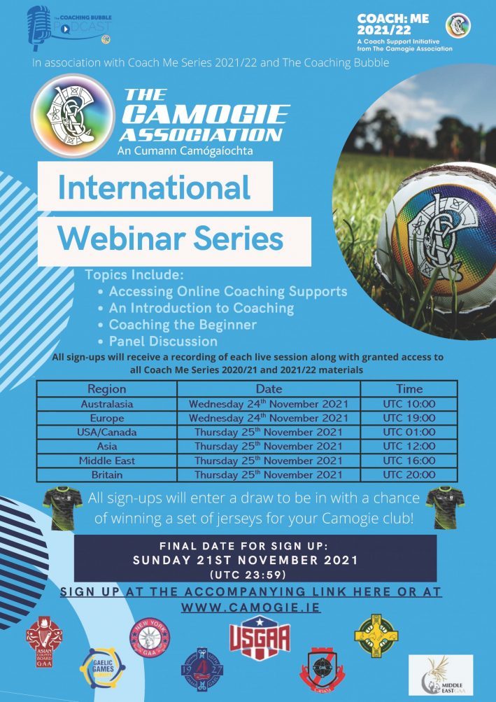 International Webinar Series- 24th & 25th November 2021 - The Camogie ...